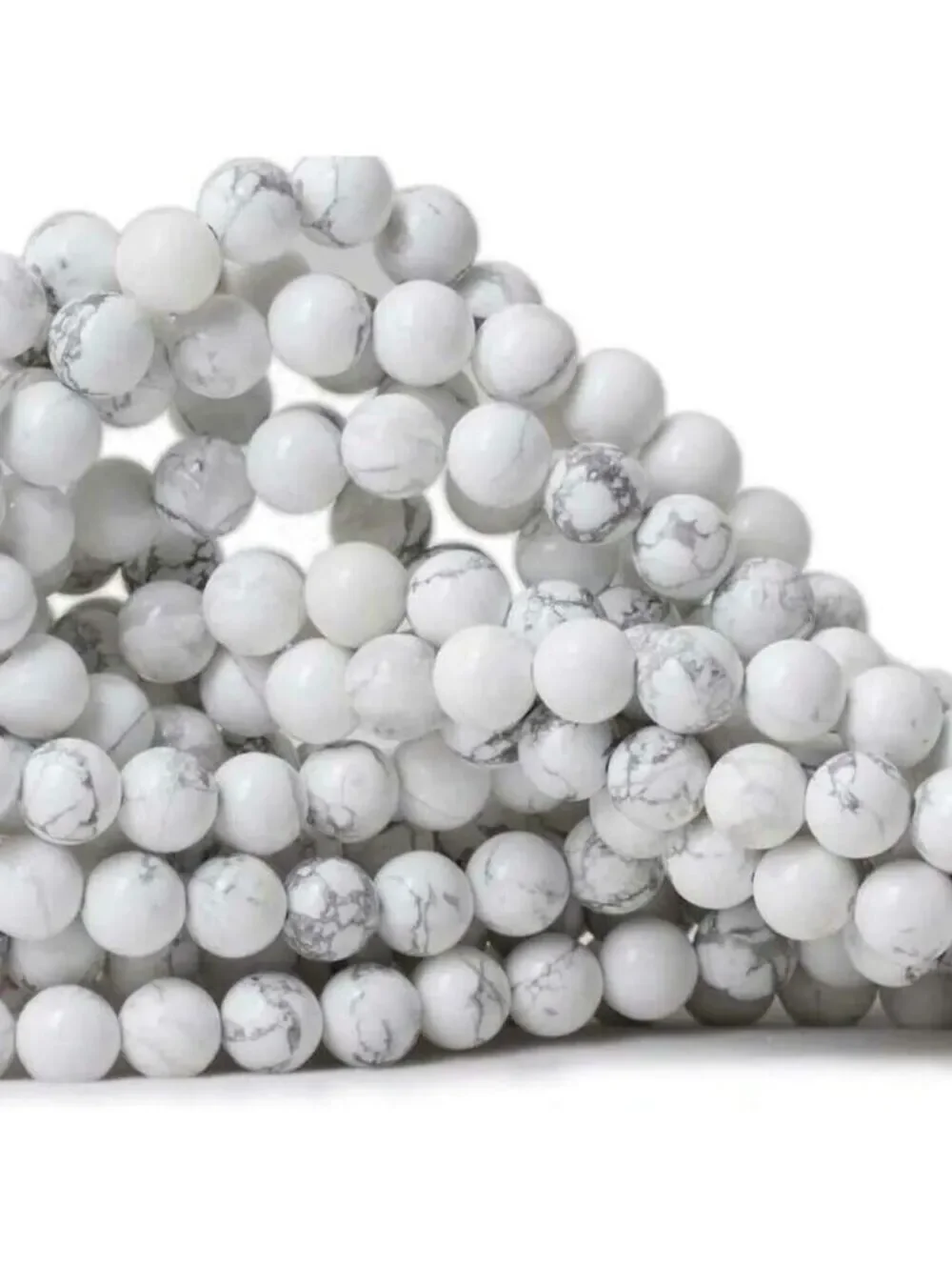 White Howlite Gemstone Beads Round 4mm Bulk Lot 100 pcs